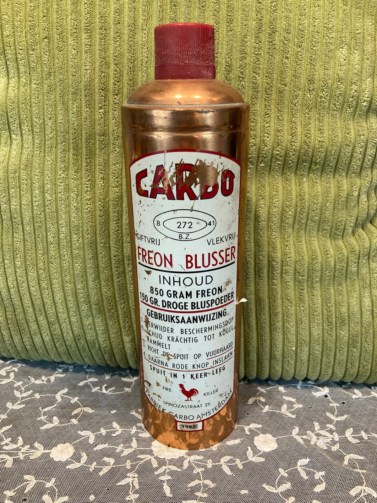 Vintage Carbo koperen brandblusser (080626), Antiek en Kunst, Ophalen of Verzenden