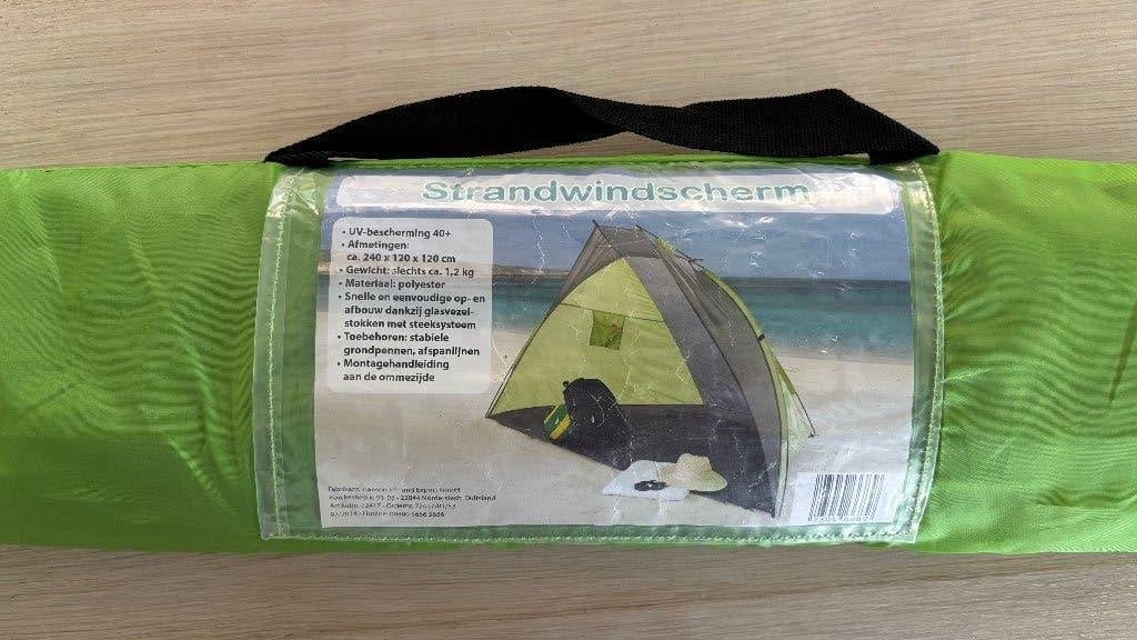 Strandwindscherm 240 x 120 x 120cm, Caravans en Kamperen, Windschermen, Ophalen, Zo goed als nieuw
