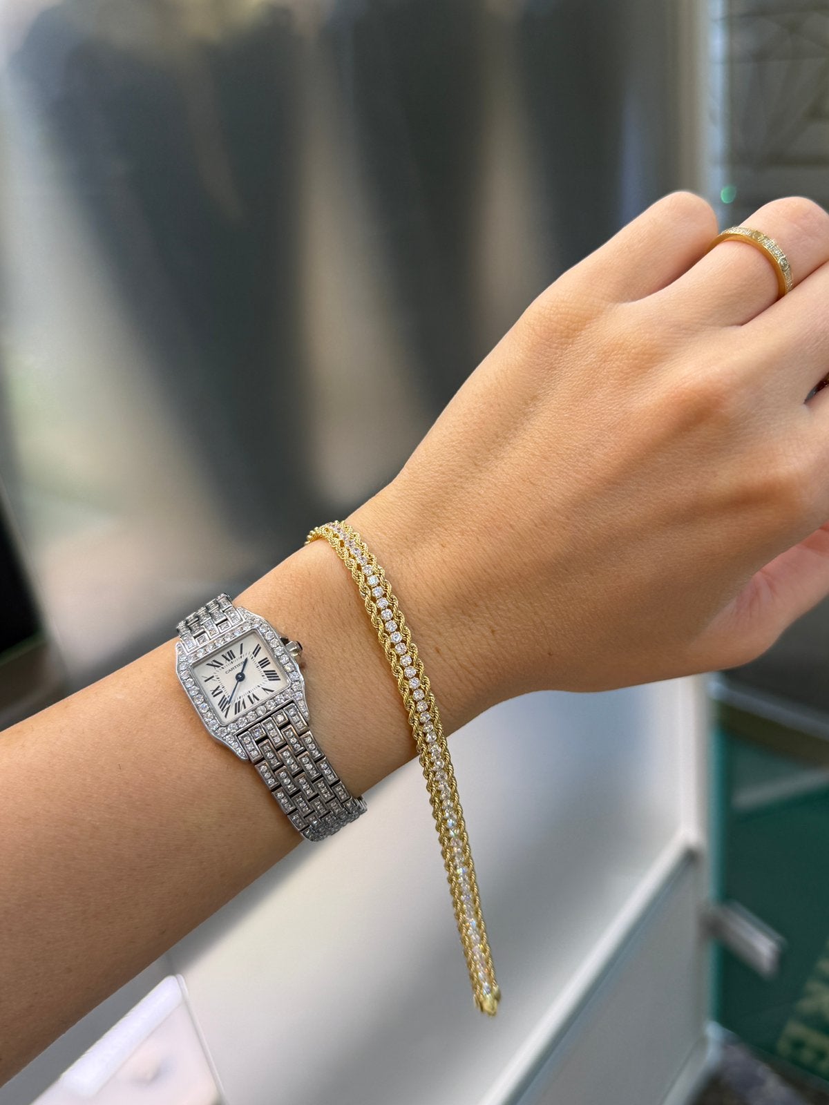 18KT Goud - 26.3 Gram - Vrouwenketting-Armband-Oorbellen, Ophalen, Nieuw, Goud