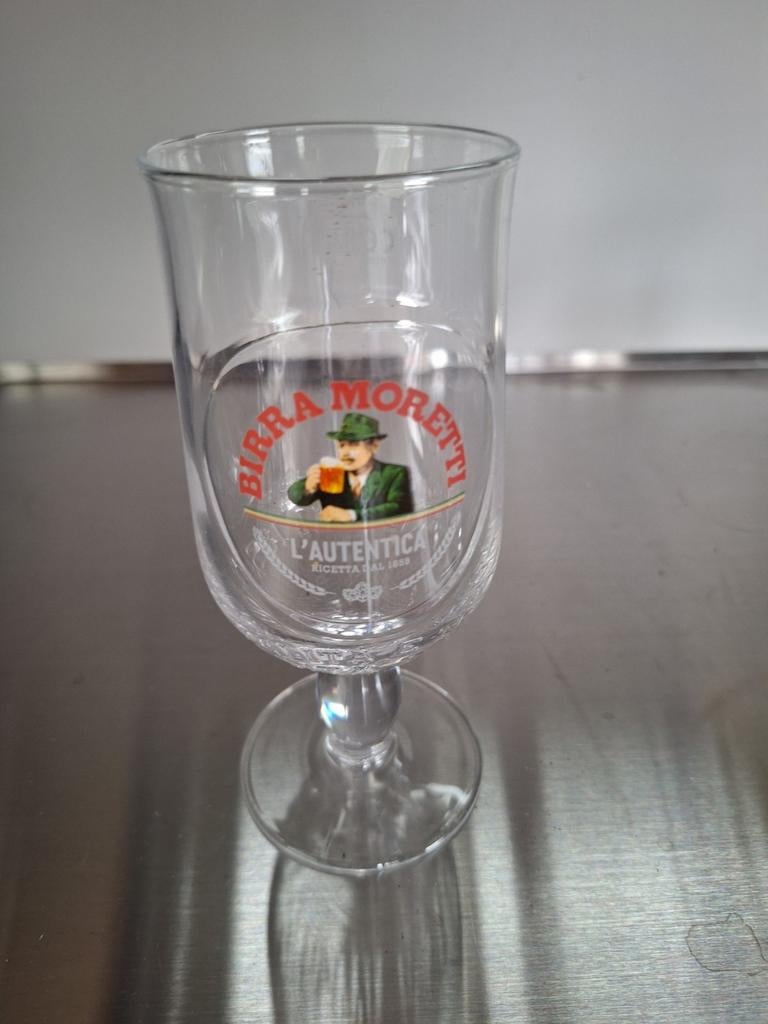 BIRRA MORETTI glas, 0,25 l, Ophalen of Verzenden, Zo goed als nieuw, Borrel- of Shotglas