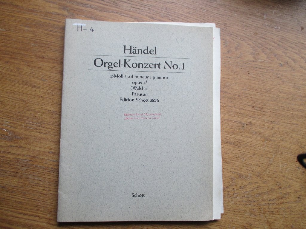 Händel Orgel-Konzert No. 1 Partitur - Schott Edition, Orgel, Gebruikt, Klassiek, Ophalen of Verzenden