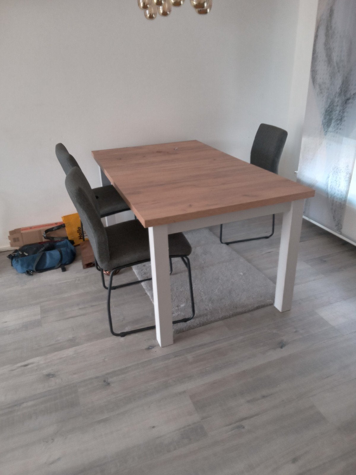 eetafel met 4 stoelen, Huis en Inrichting, Ophalen, 100 tot 150 cm, 50 tot 100 cm, Zo goed als nieuw