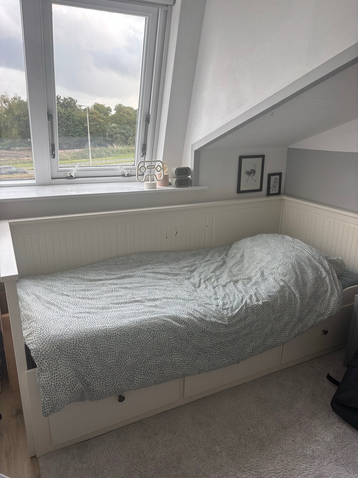 IKEA Hemnes Bedbank met 3 lades - Wit, Ophalen, Gebruikt, Wit, Tweepersoons