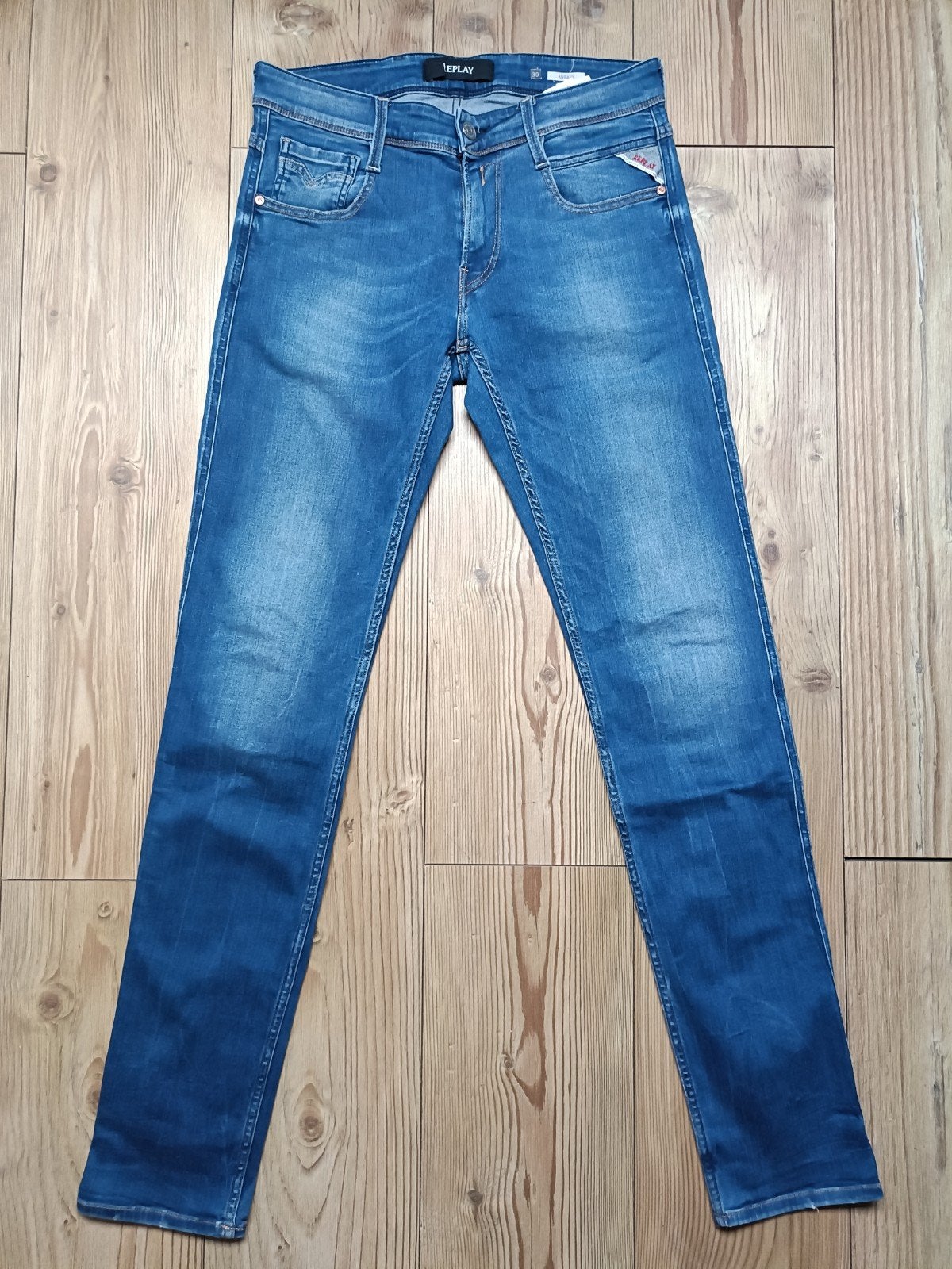 Replay anbass stretch maat 30-34, Kleding | Heren, Ophalen of Verzenden, Zo goed als nieuw, Blauw, W32 (confectie 46) of kleiner