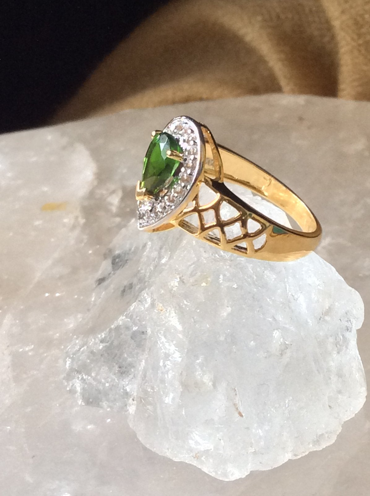 Diopsiet chroomdiopsiet geluk beschermt voorspoed liefde, Sieraden, Tassen en Uiterlijk, Ringen, Magnolia11, Nieuw, Ophalen of Verzenden