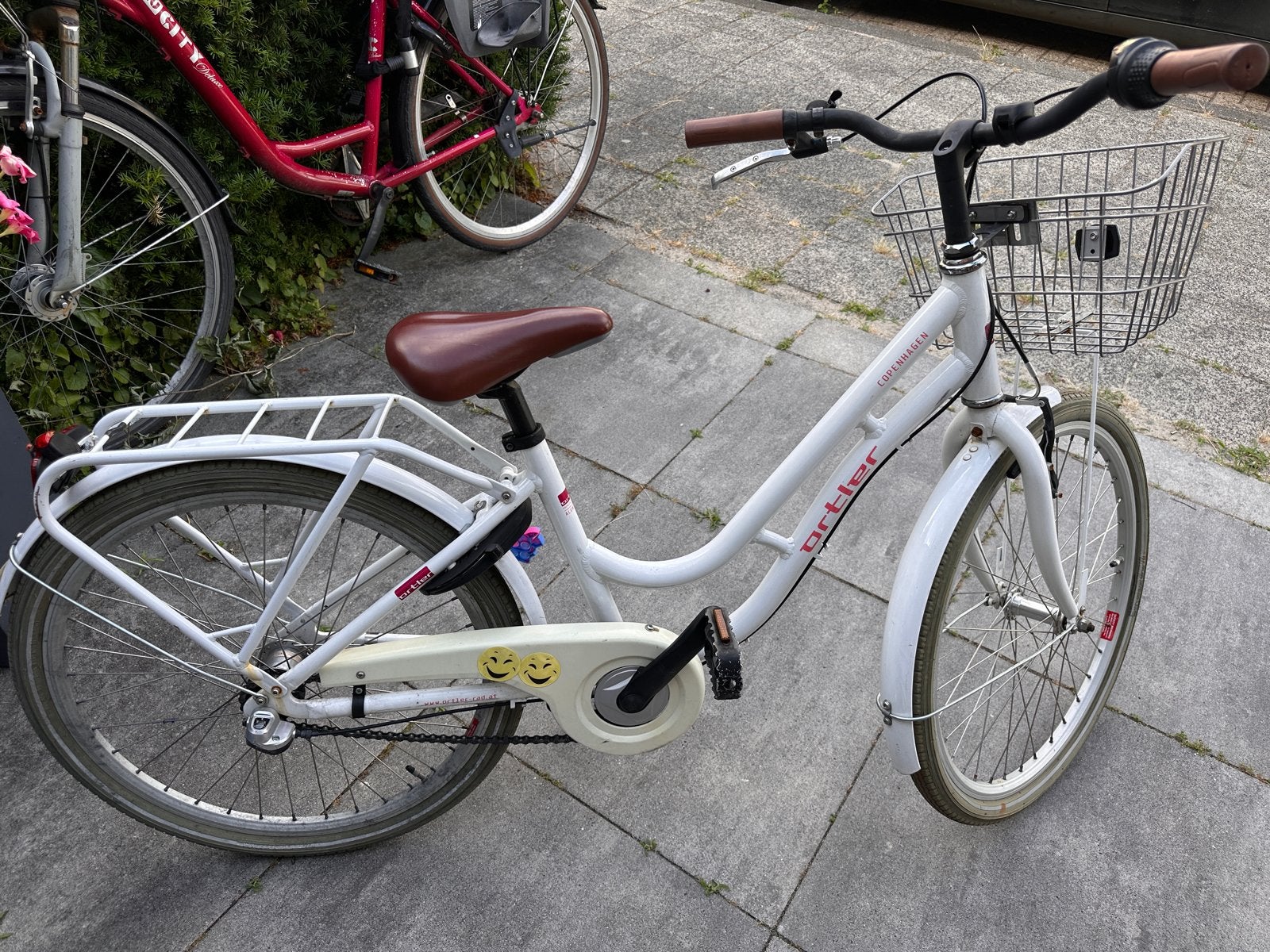 Ortler Copenhagen kinderfiets size 24 - Wit met mandje, Fietsen en Brommers, Overige merken, Gebruikt, Velgrem, Versnellingen