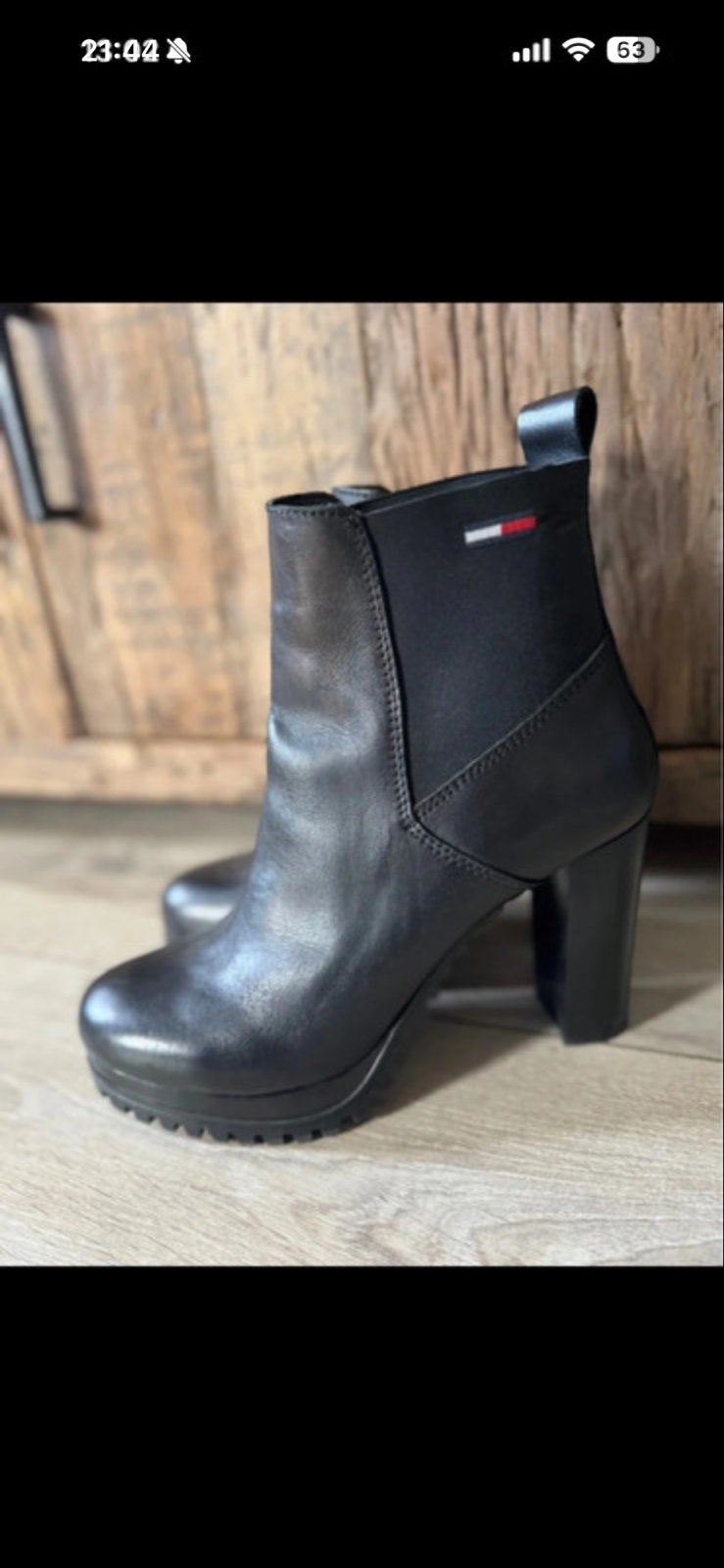 Tommy Hilfiger blokhakken - Zo goed als nieuw - Maat 41, Zwart, Ophalen of Verzenden, Zo goed als nieuw, Schoenen met hoge hakken