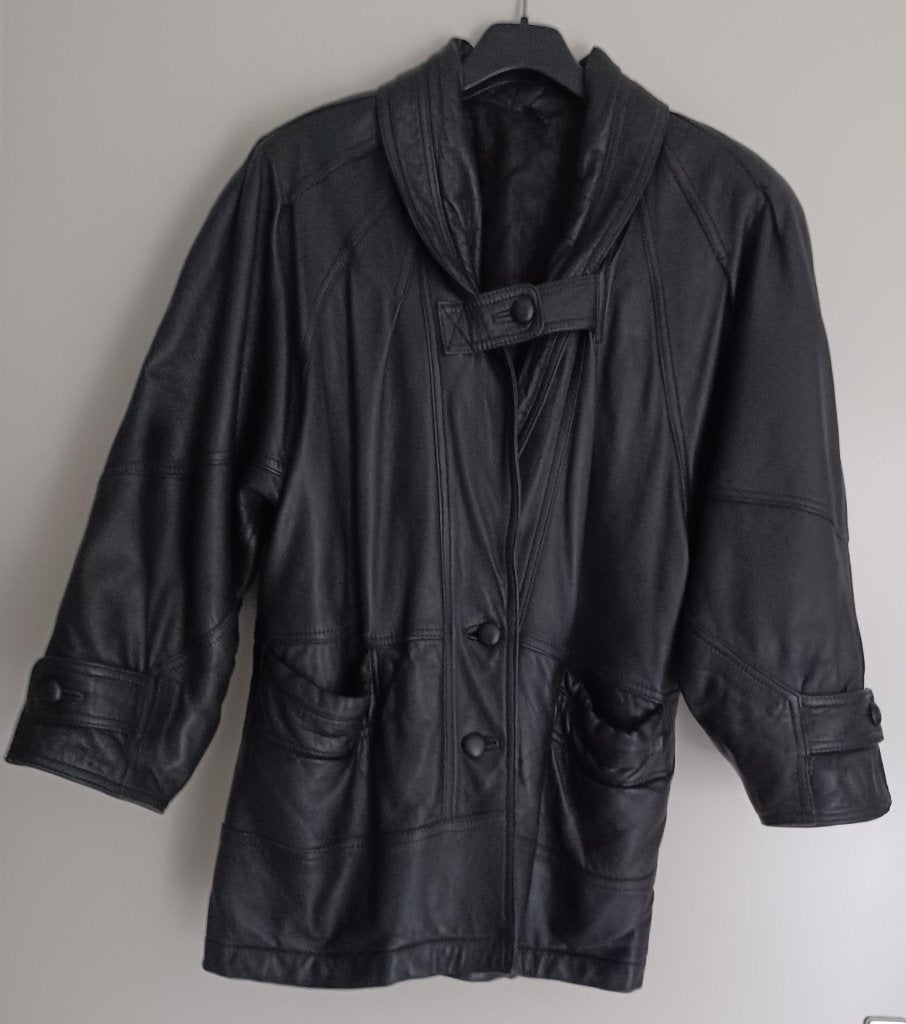 Zwart Leren Jasje - Vintage, Maat 38/40 (M), Zwart, Ophalen of Verzenden, Onbekend
