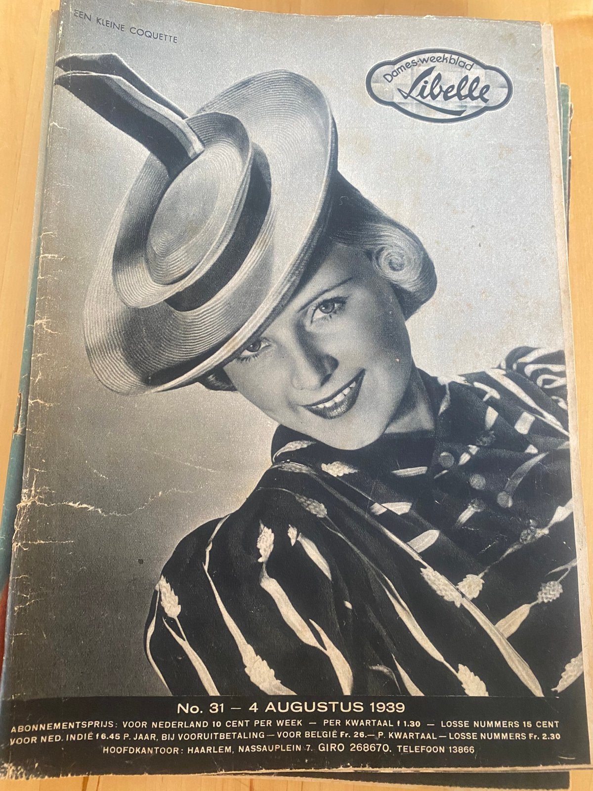 Vintage dames weekblad Libelle van 4 augustus 1939, Ophalen of Verzenden, 1920 tot 1940, Tijdschrift