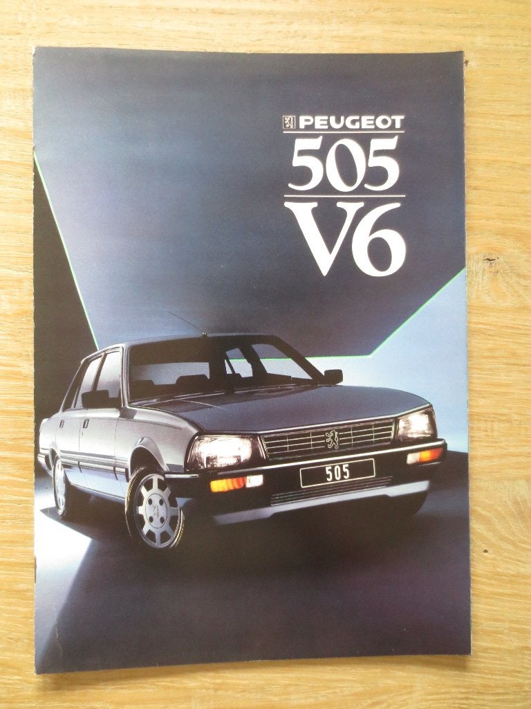 Autofolder : Peugeot 505 / V6  Folder met 4-luik nieuw 1987, Ophalen of Verzenden, Nieuw, Peugeot