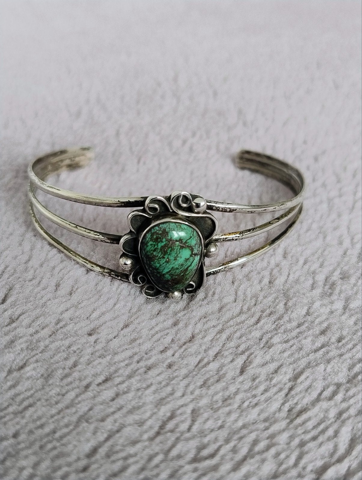 Navajo Sterling Zilveren Armband met Turkoois, jaren '70, Sieraden, Tassen en Uiterlijk, Ophalen of Verzenden, Met edelsteen