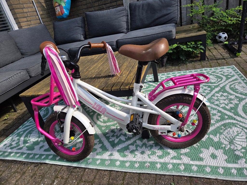 Meisjesfiets 12 inch, Ophalen, Gebruikt, Terugtraprem, 14 inch of minder