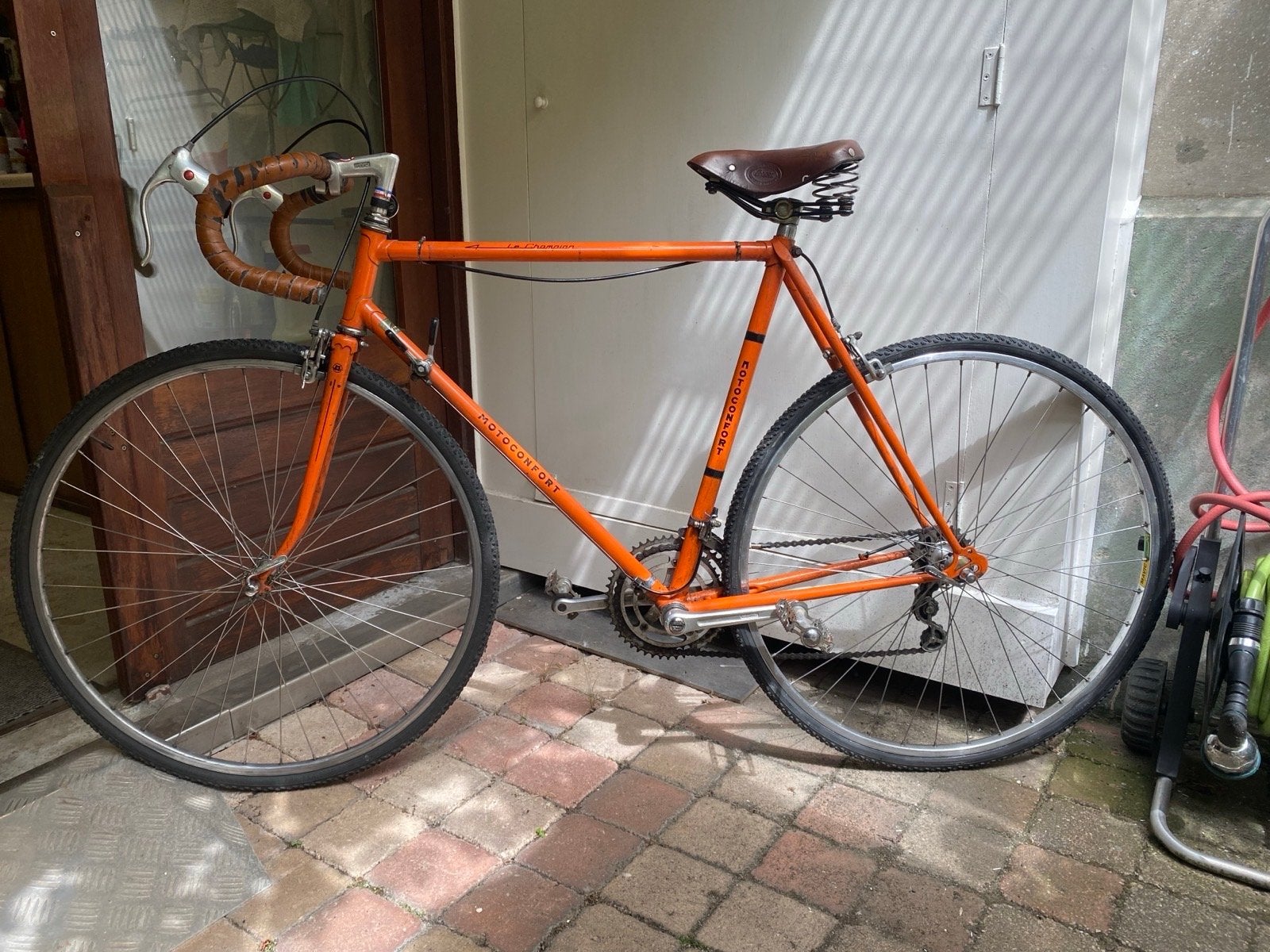 Vintage Motoconfort racefiets - Oranje, 28 inch wielen, Gebruikt, Staal, 57 tot 61 cm, Ophalen