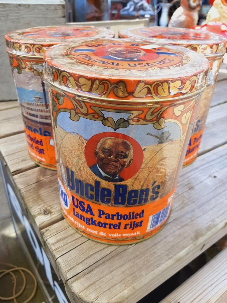 Uniek, New Old Stock, vol vintage blik Uncle Bens Rice., Ophalen of Verzenden, Nieuw, Overige, Overige merken