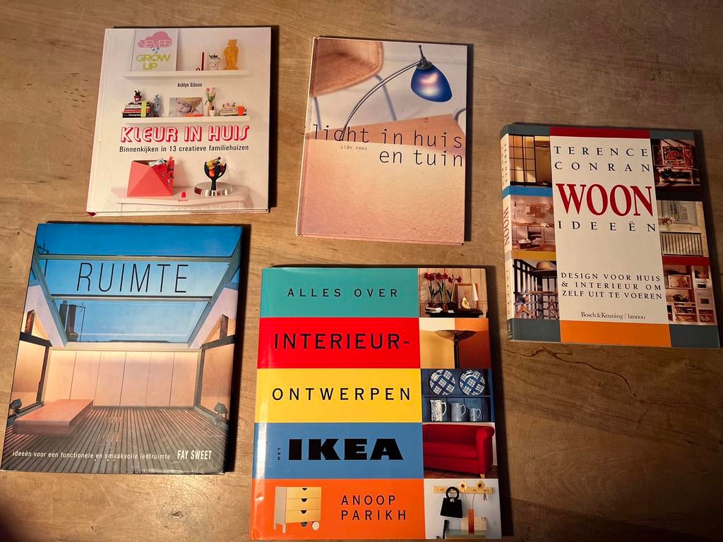 5 mooie interieurboeken, Ophalen of Verzenden, Gelezen, Interieur en Design