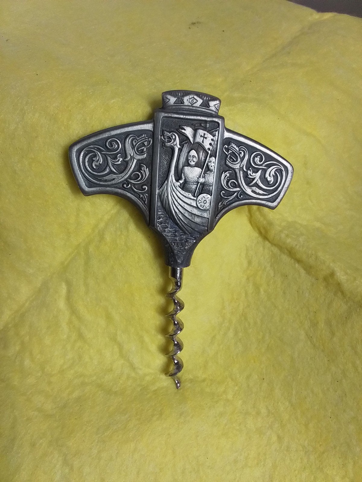 15375) mooi bewerkte oude kurkrtrekker HS ,TIN Noorwegen, Ophalen of Verzenden