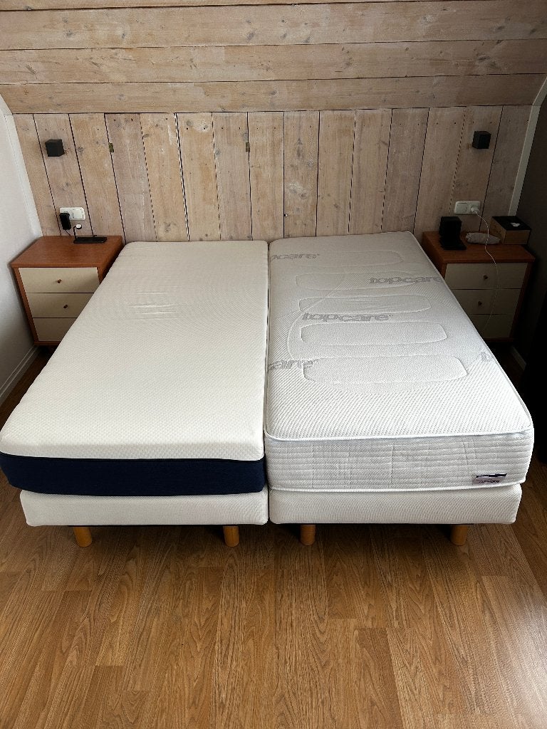 Elektrische boxspring : 2 losse bedden 200 x 90 CM, Ophalen, Overige materialen, Gebruikt, Tweepersoons