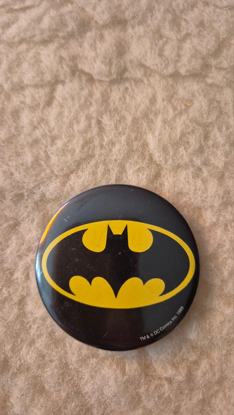 Batman button vintage 1989, Verzamelen, Speldjes, Pins en Buttons, Ophalen of Verzenden, Gebruikt, Overige onderwerpen, Button