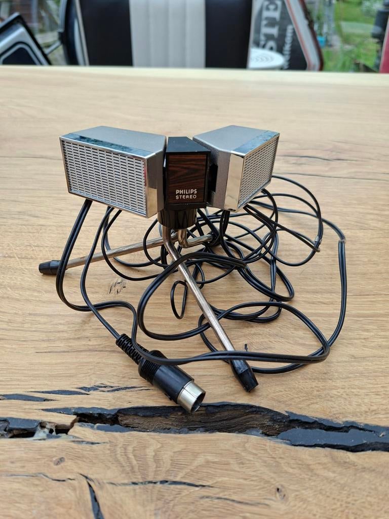 vintage Philips EL 1979 stereo microfoon, Muziek en Instrumenten, Microfoons, Gebruikt, Overige typen, Ophalen of Verzenden