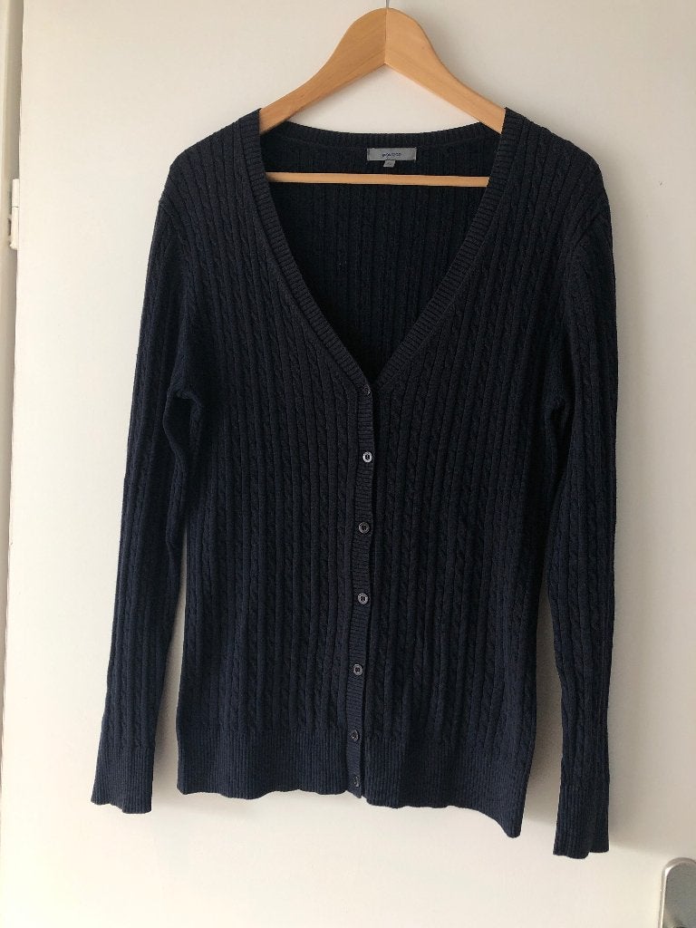 Mooi donkerblauw dames vest Montego, Kleding | Dames, Ophalen, Blauw, Maat 46/48 (XL) of groter, Nieuw
