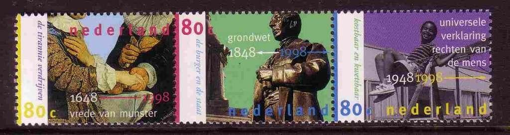 Nederland 1998 1753/1755a Gecombineerde uitg-strook Postfris, Ophalen of Verzenden, Na 1940, Postfris