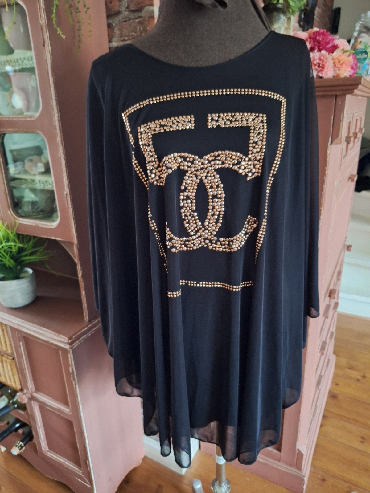 Voile magna tuniek zwart one size 50 52 54  l xl xxl  42, Kleding | Dames, Ophalen of Verzenden, Gedragen, Zwart, Blouse of Tuniek
