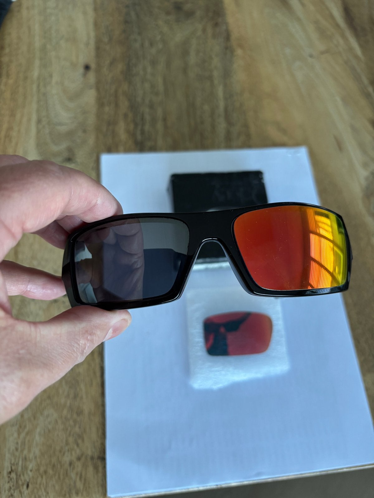 Oakley Gascan OO9014 Black Iridium + Ruby Iridium (2005), Zonnebril, Zwart, Ophalen of Verzenden, Zo goed als nieuw