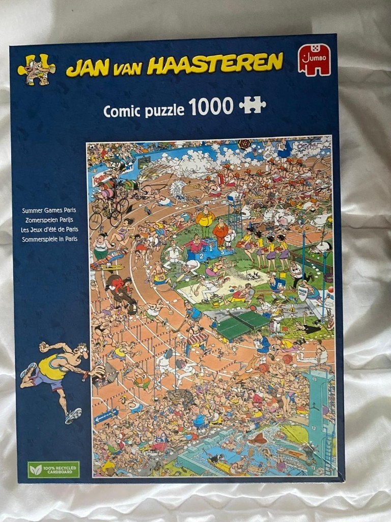Jan van Haasteren puzzle - Zomerspelen Parijs - 1000, Hobby en Vrije tijd, Denksport en Puzzels, Ophalen of Verzenden, 500 t/m 1500 stukjes