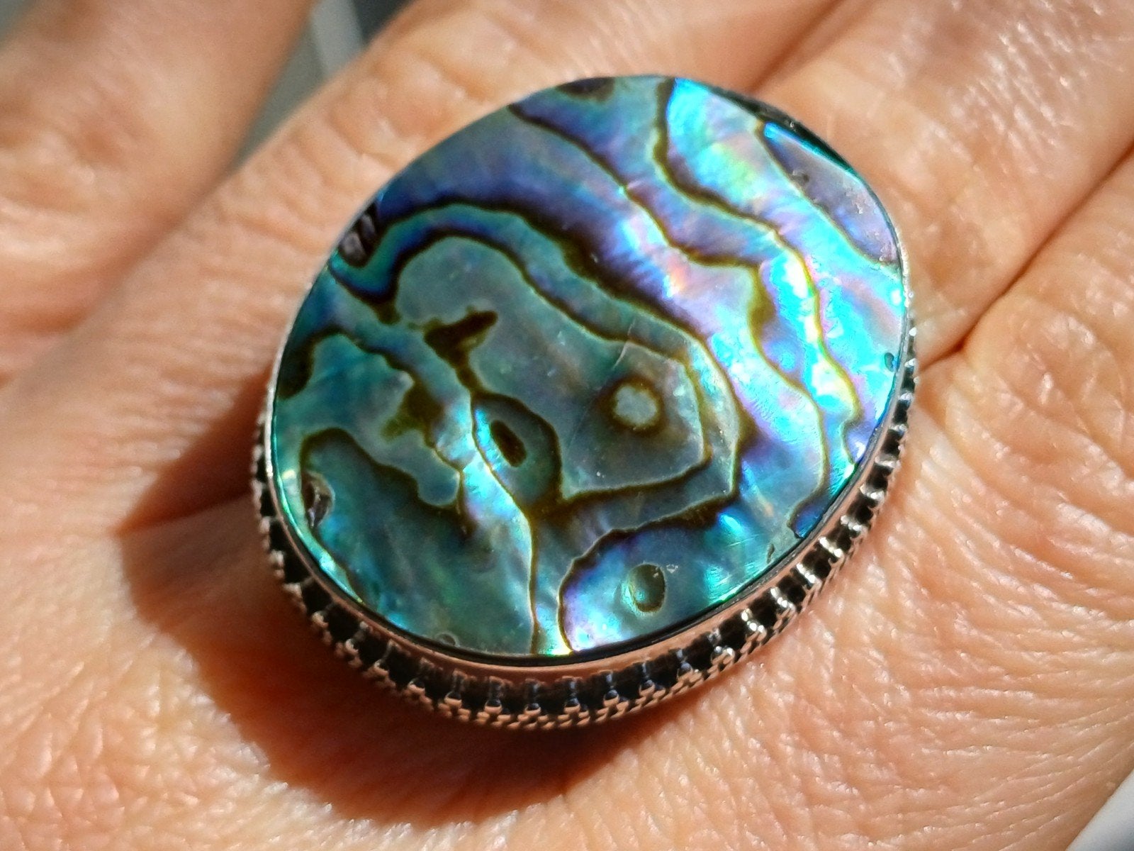 Vanoli Opmerkelijke 925 zilveren ring abalone maat 18,5, Daiva1973@hotmail.com, 18 tot 19, Vanoli, Overige kleuren