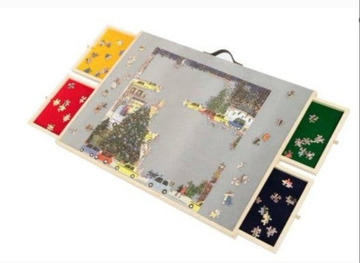 Puzzelbord tot 1000 stukjes met draaibare standaard en lades, Hobby en Vrije tijd, Denksport en Puzzels, Ophalen of Verzenden
