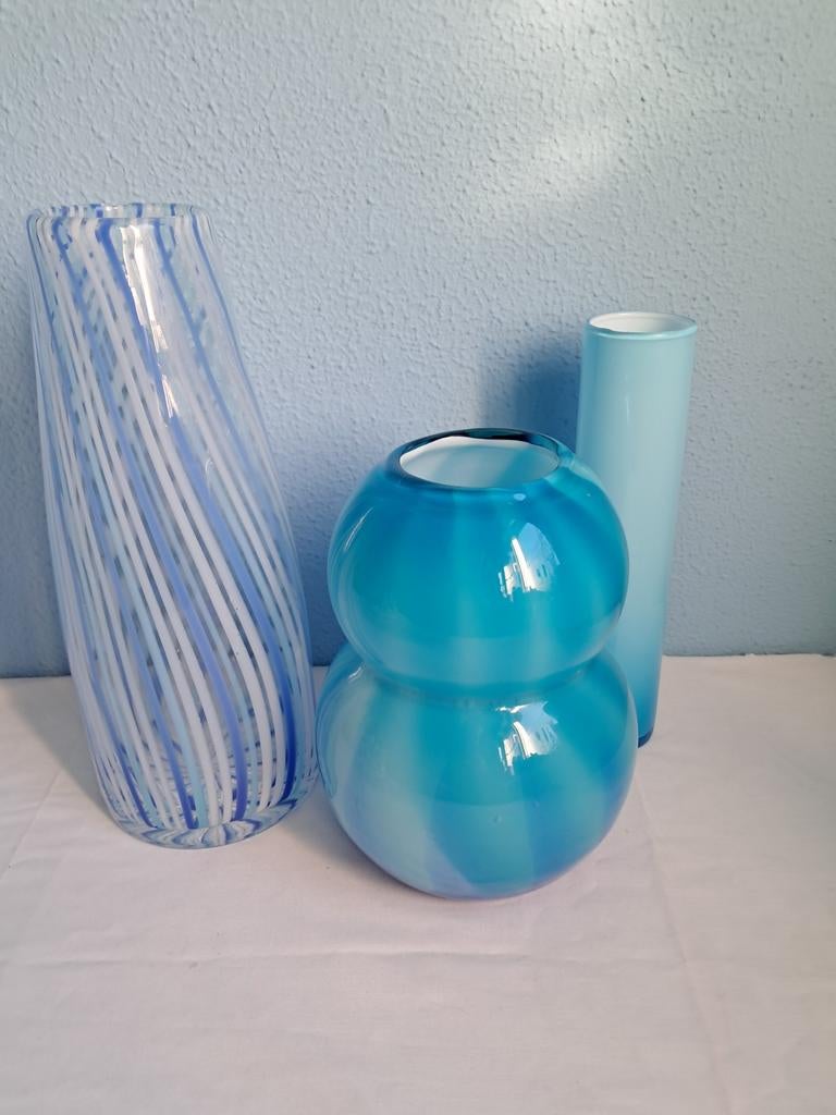 Verschillende vintage glazen vazen., Antiek en Kunst, Antiek | Vazen, Ophalen of Verzenden