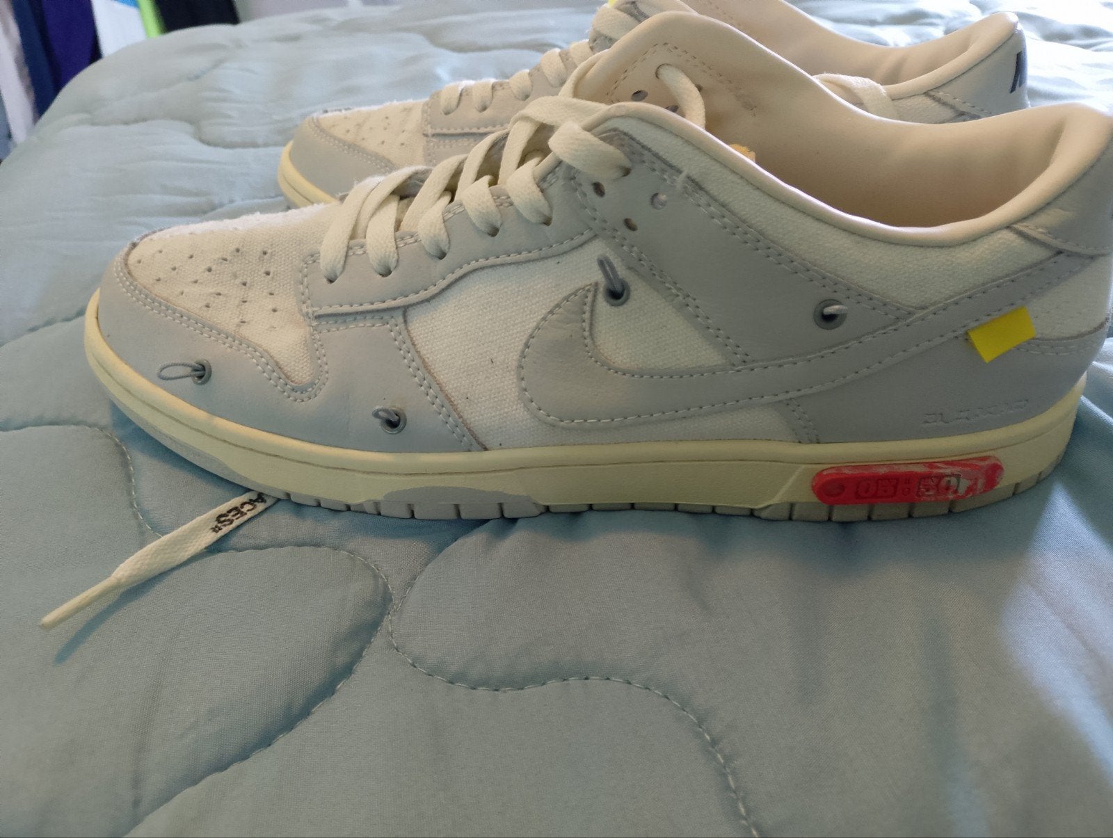 Nike Dunk Low Off-White Lot 05/50 Sneakers, Ophalen of Verzenden, Nike Off-White, Grijs, Sneakers of Gympen