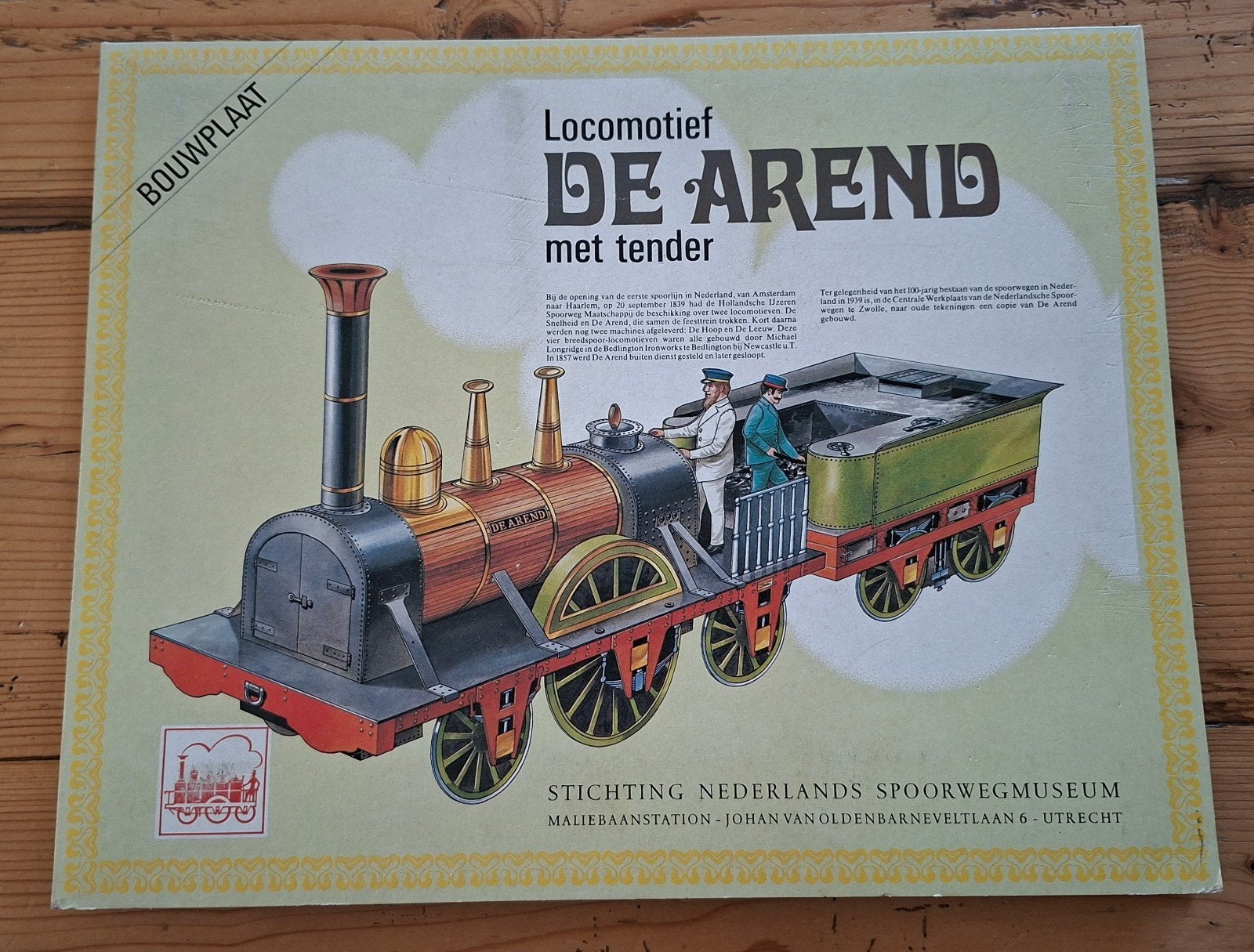 bouwplaat locomotief de arend met tender  1983, Overige merken, Gebruikt, Ophalen of Verzenden, Groter dan 1:32