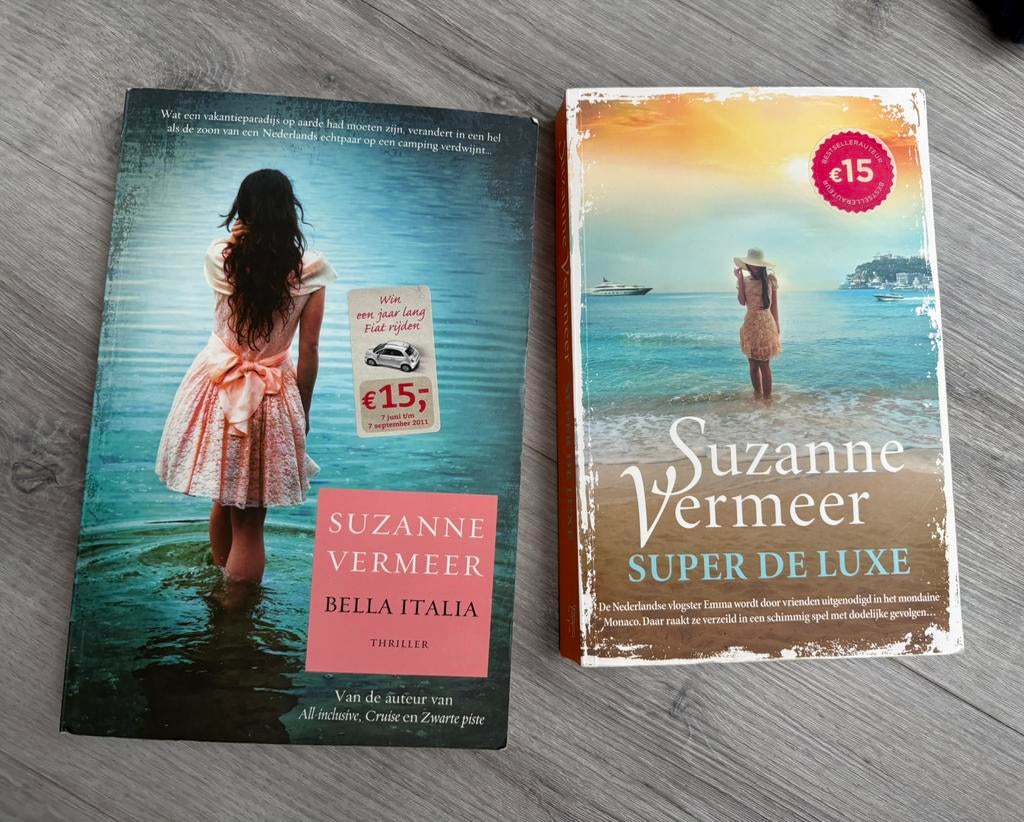 Boeken Suzanne Vermeer Super de luxe en Bella Italia, Ophalen, Gelezen
