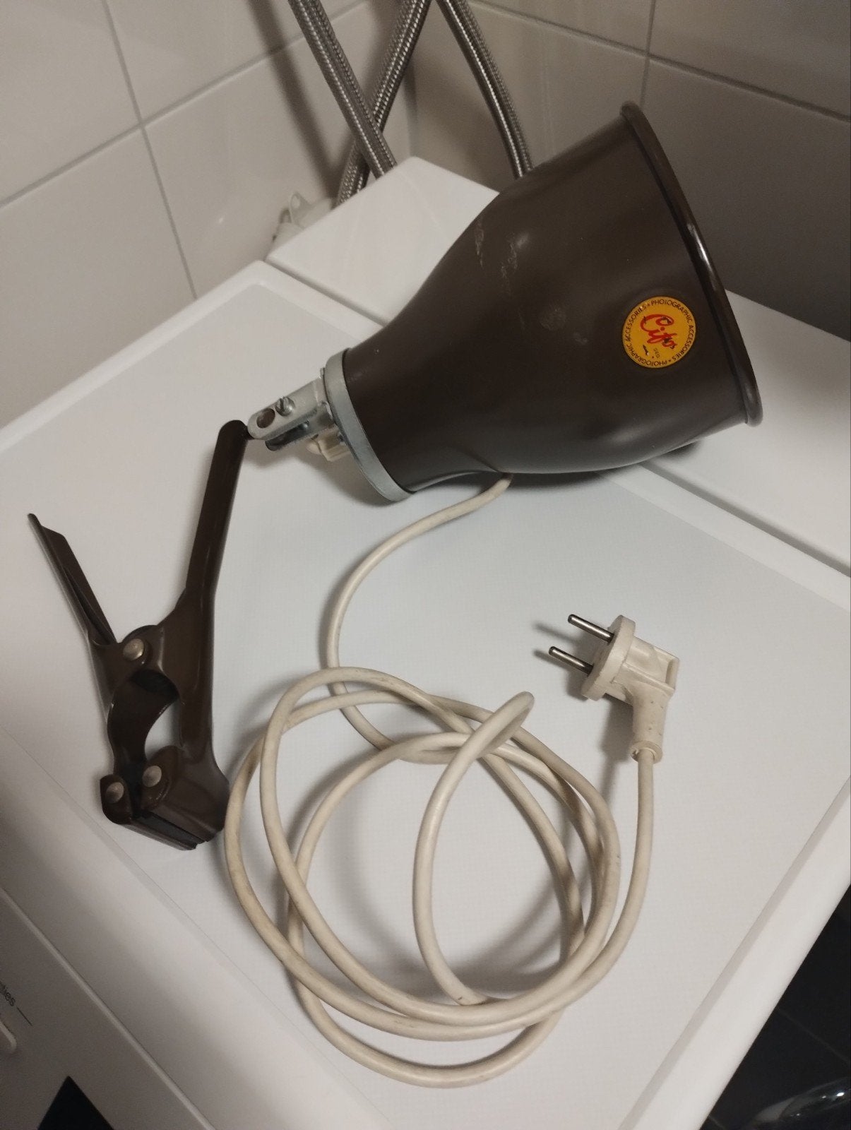 Vintage jaren zestig Cifo industriële werk klemlamp, Huis en Inrichting, Bruin, Ophalen of Verzenden, Vintage