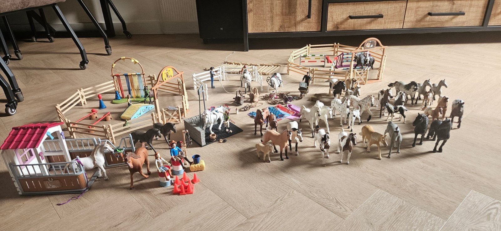 Grote Schleich paardencollectie met accessoires, Ophalen, Gebruikt