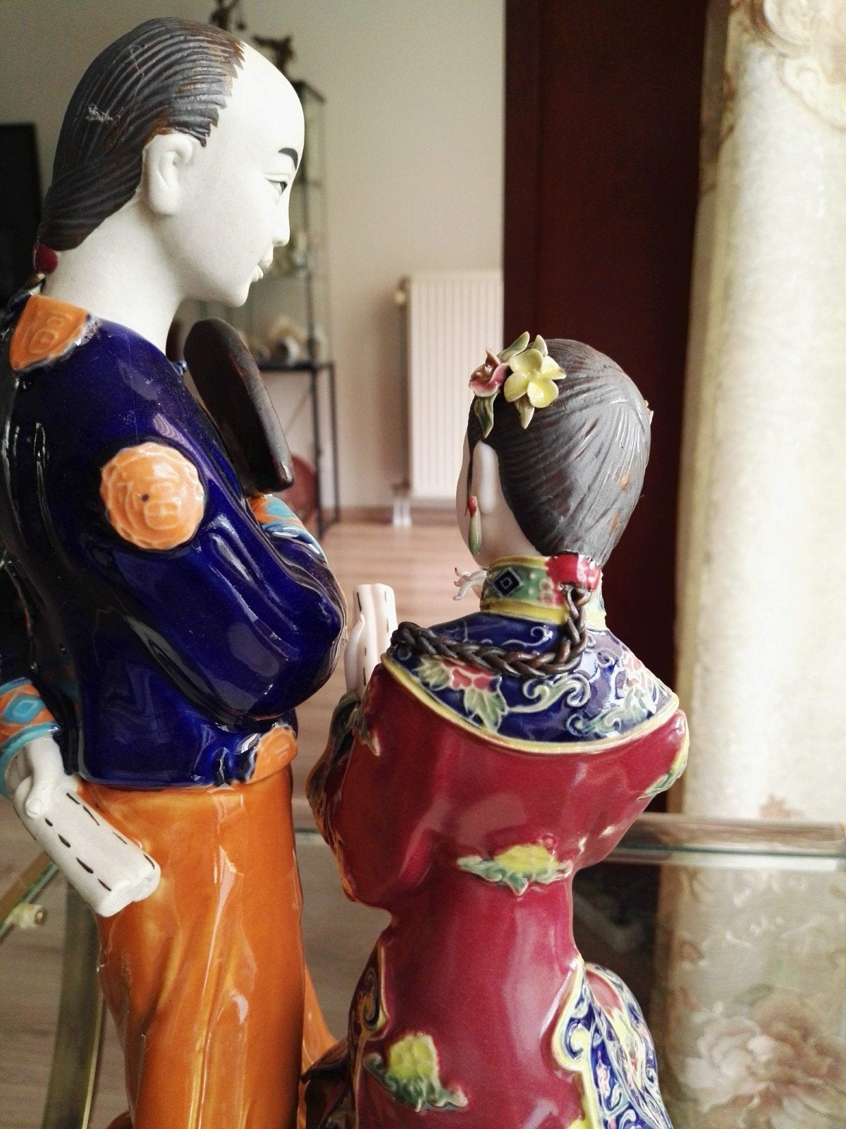 Prachtig Chinees porseleinen beeld van een stel, Ophalen of Verzenden