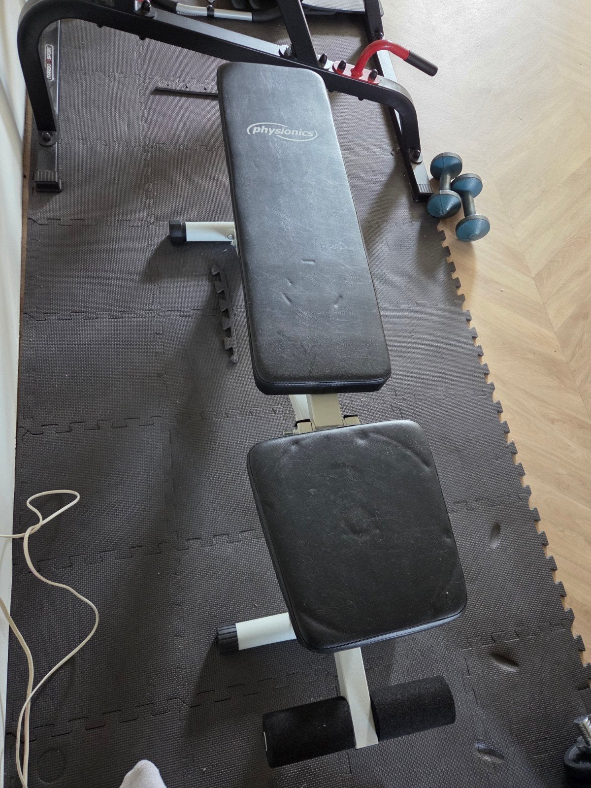 Verstelbare fitnessbank Physionics - Kleine reparatie nodig, Ophalen, Gebruikt, Armen, Krachtstation