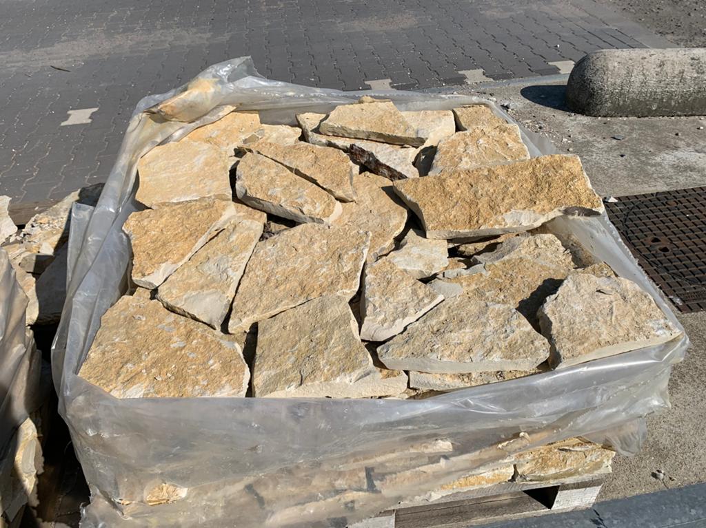 Flagstones Bourgogne Breukruw diverse maten, Tuin en Terras, Geel, Nieuw, Ophalen of Verzenden, Kei