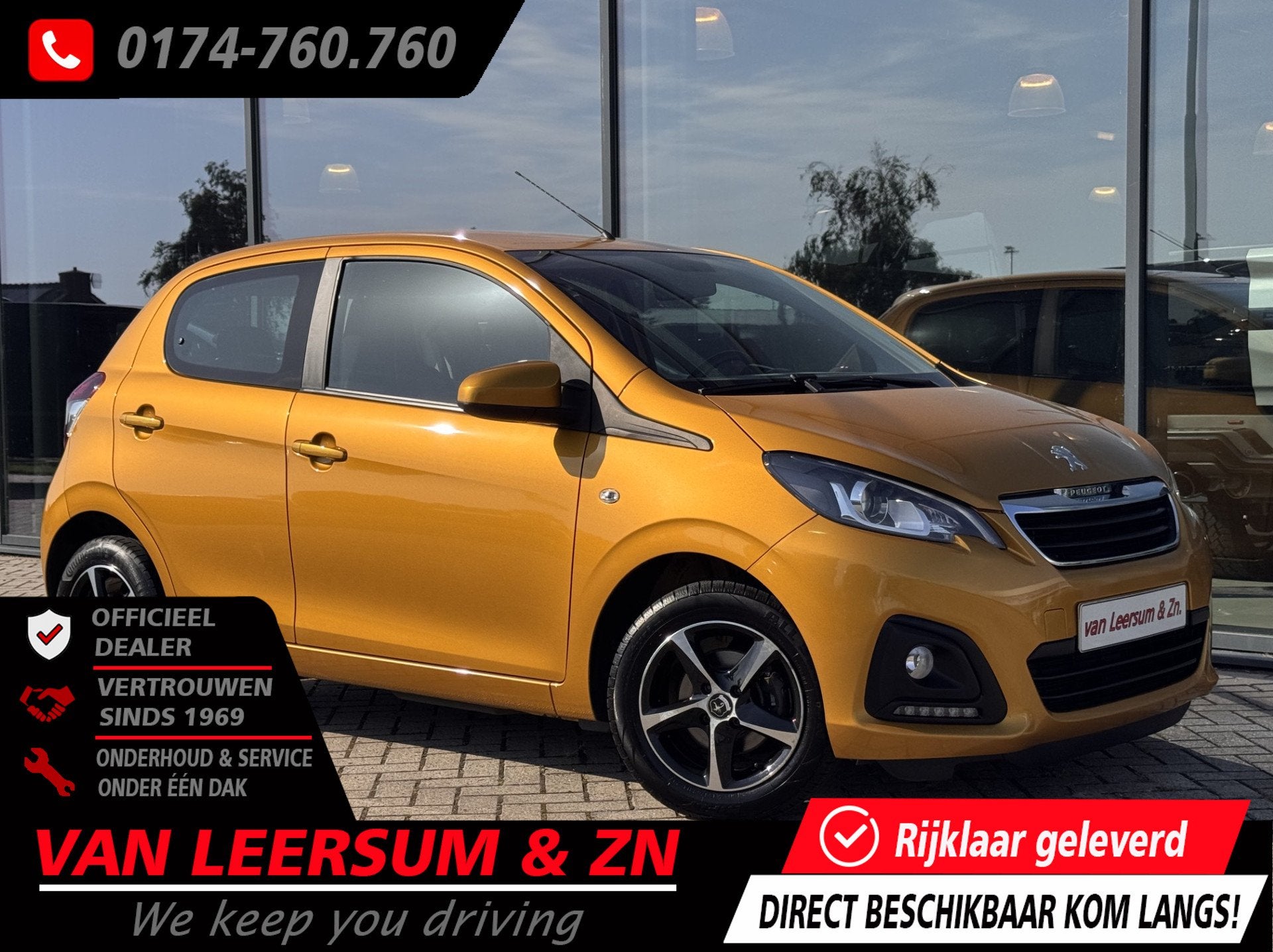 Peugeot 108 1.0 e-VTi Active | Airco | Nugget Yellow, Auto's, Voorwielaandrijving, Stof, Gebruikt, 4 stoelen