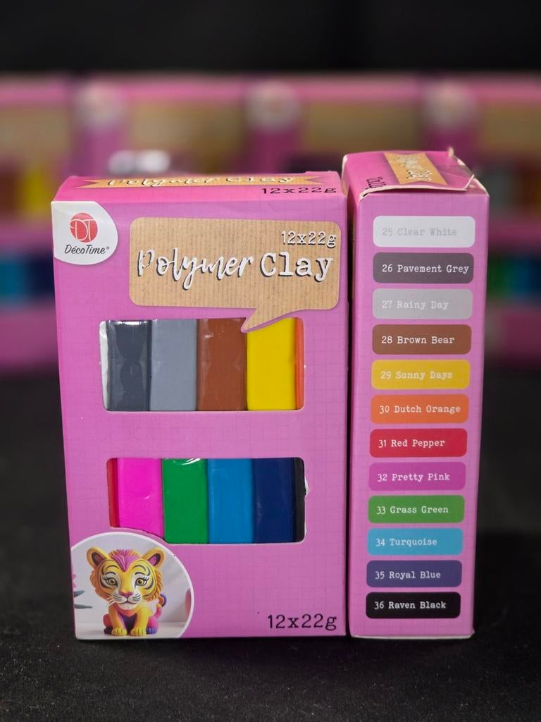 DecoTime Polymeerklei 12 Kleuren 264g, ., Overige thema's, Overige typen, Nieuw