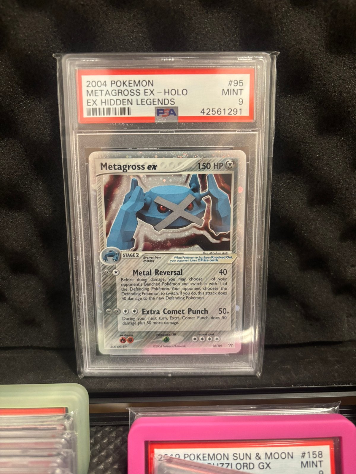 Metagross EX 95 EX Hidden Legends PSA 9, Ophalen of Verzenden, Zo goed als nieuw