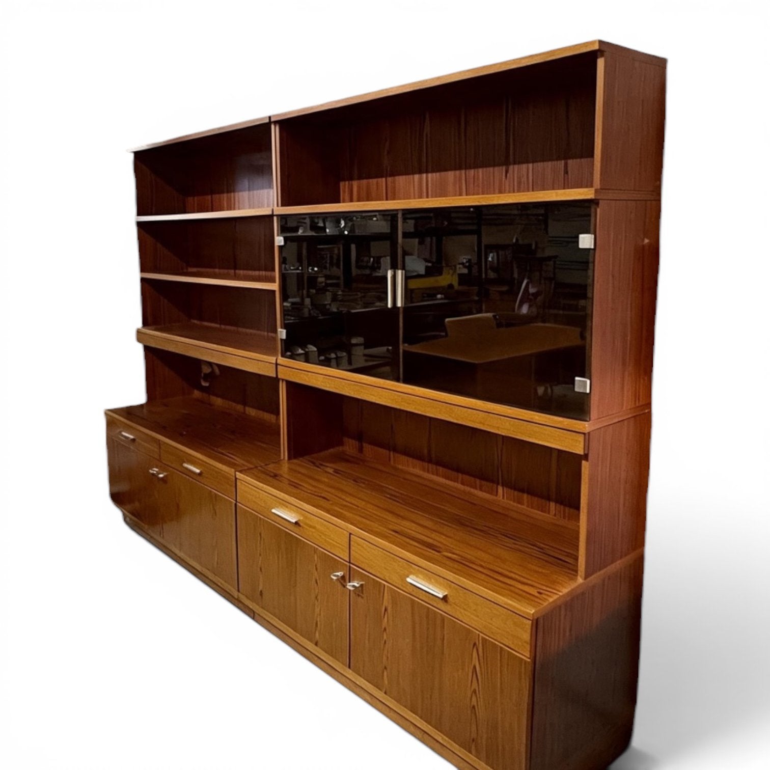 2 vintage wand-/boekenkasten Ulferts – palissander fineer, Gebruikt, Met deur(en), ?, 150 tot 200 cm