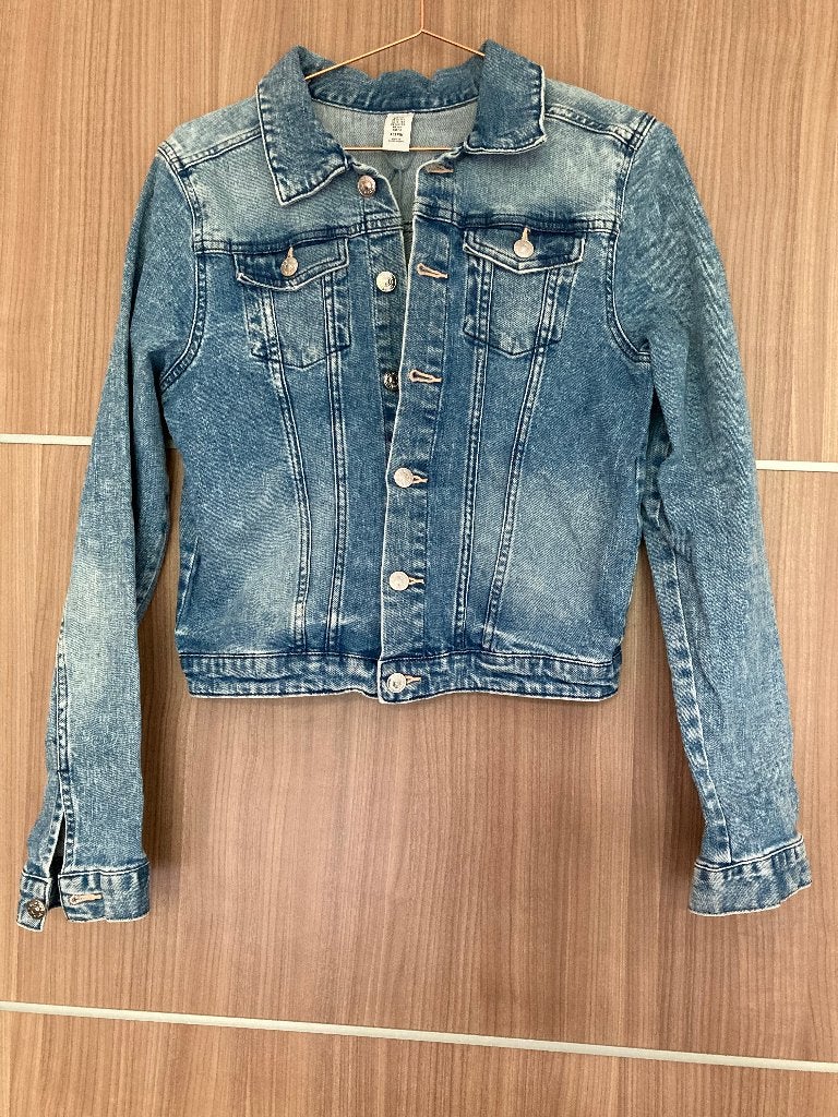 Spijkerjasje 164, Meisje, H&M, Ophalen of Verzenden, Zo goed als nieuw