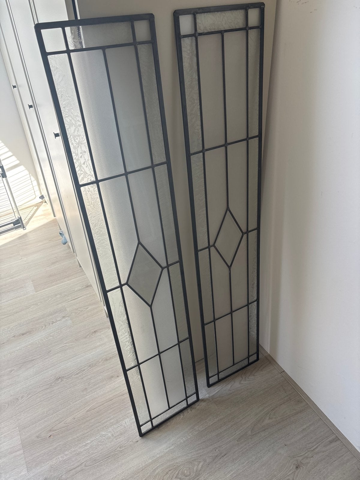 2 ongebruikte glas in lood panelen ramen, Minder dan 80 cm, Glas in lood, Overige typen, Nieuw