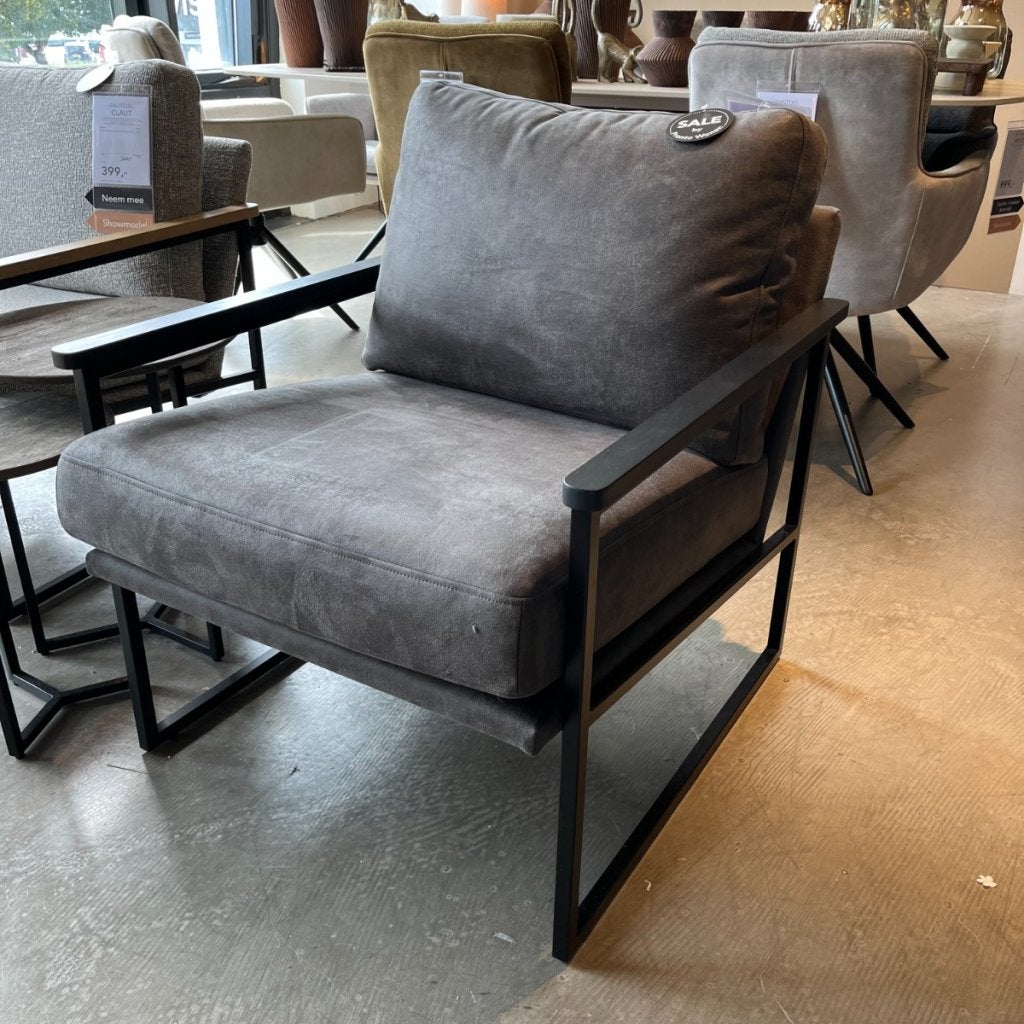 Claut Fauteuil Microleder Bull Graphite - Pronto Wonen, Niet ingevuld, Niet ingevuld, Niet ingevuld