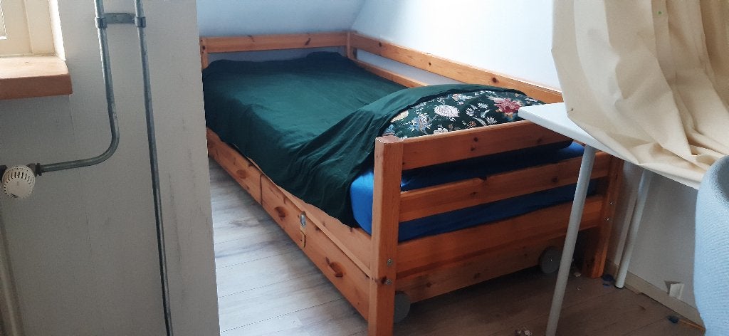 Flexa bed met lattenbodem en opberglades, Ophalen, 85 tot 100 cm, Gebruikt, Lattenbodem