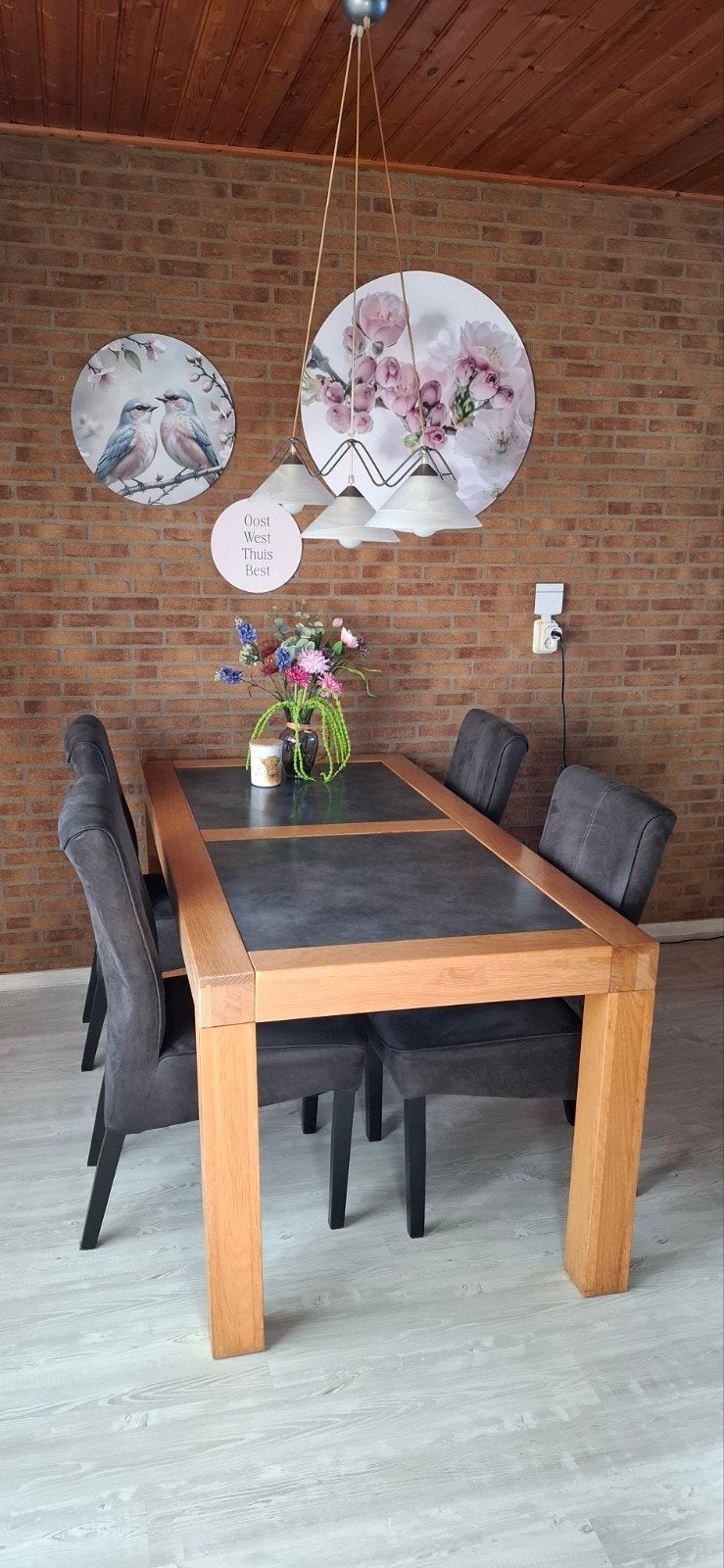 Eettafel met 4 stoelen, Ophalen, Gebruikt, 4 tot 6 stoelen