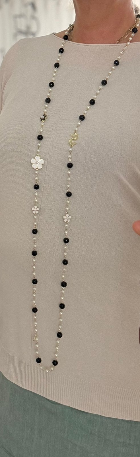 Lange goudkleurige ketting, parels stijl devils wears prada, Ophalen of Verzenden, Zo goed als nieuw, Goud, Overige materialen