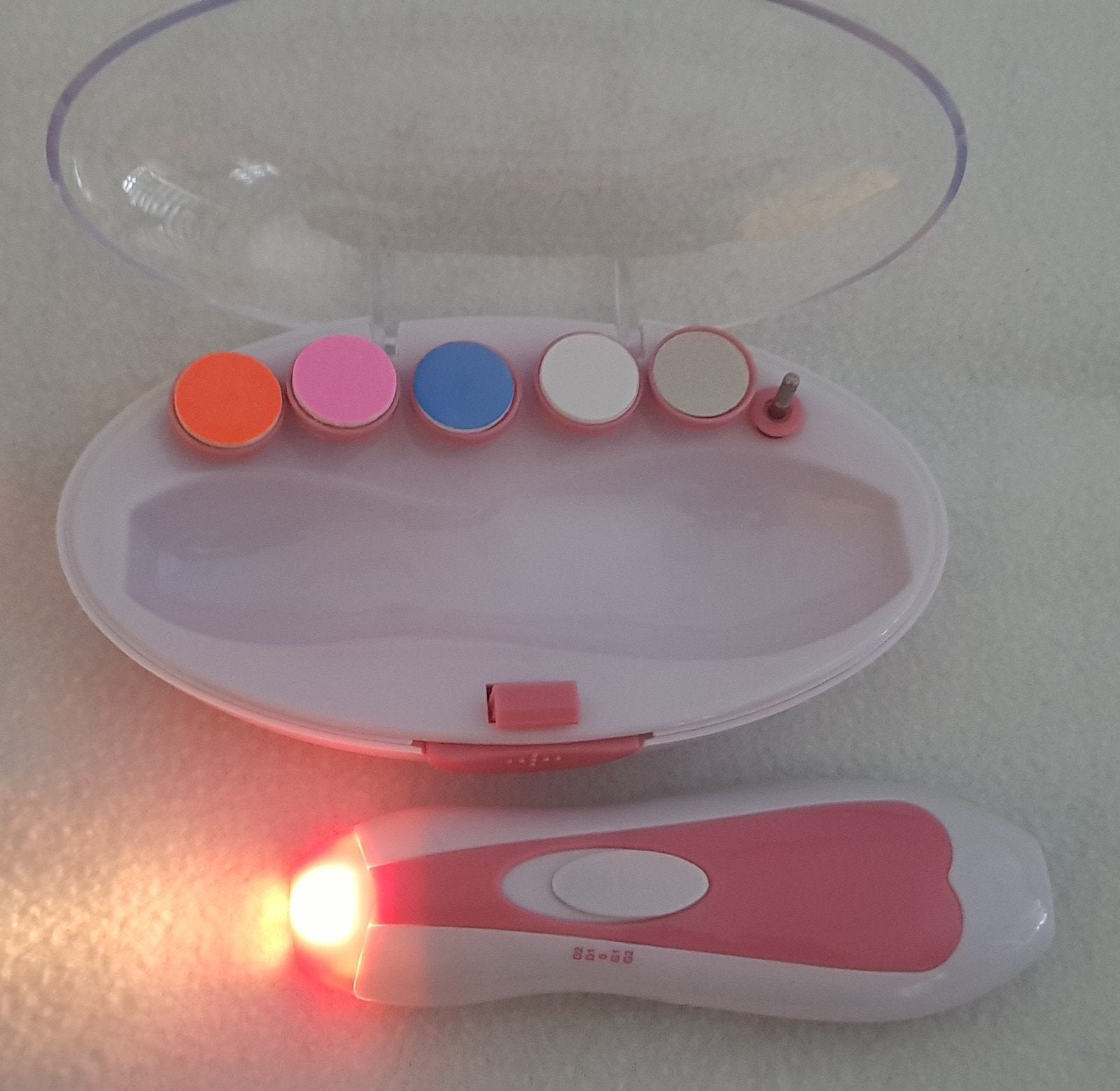 Baby manicureset nagelvijl trimmer set roze nagelknipper, Verzenden, Zo goed als nieuw